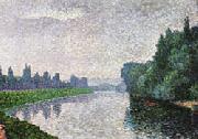 Albert Dubois-Pillet The Marne River at Dawn USA oil painting artist